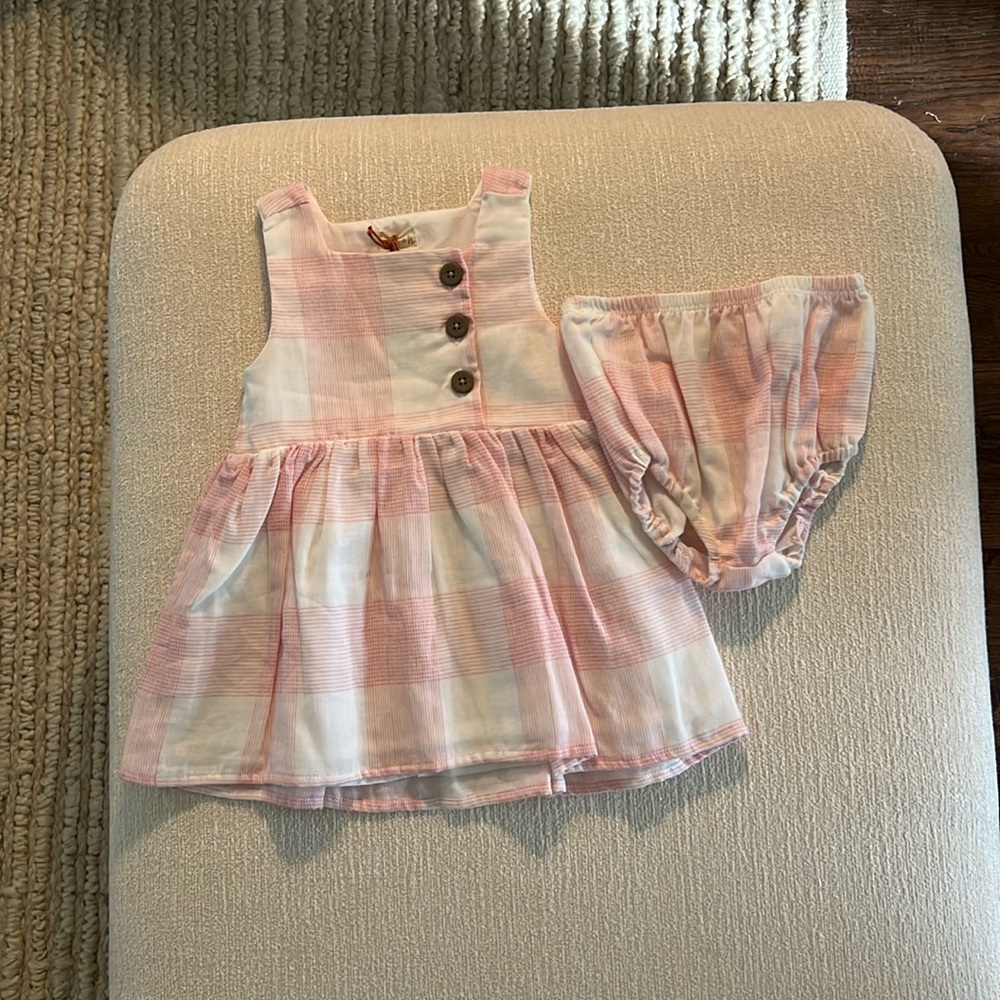 Ettie + H 9-12 M pink gingham dress